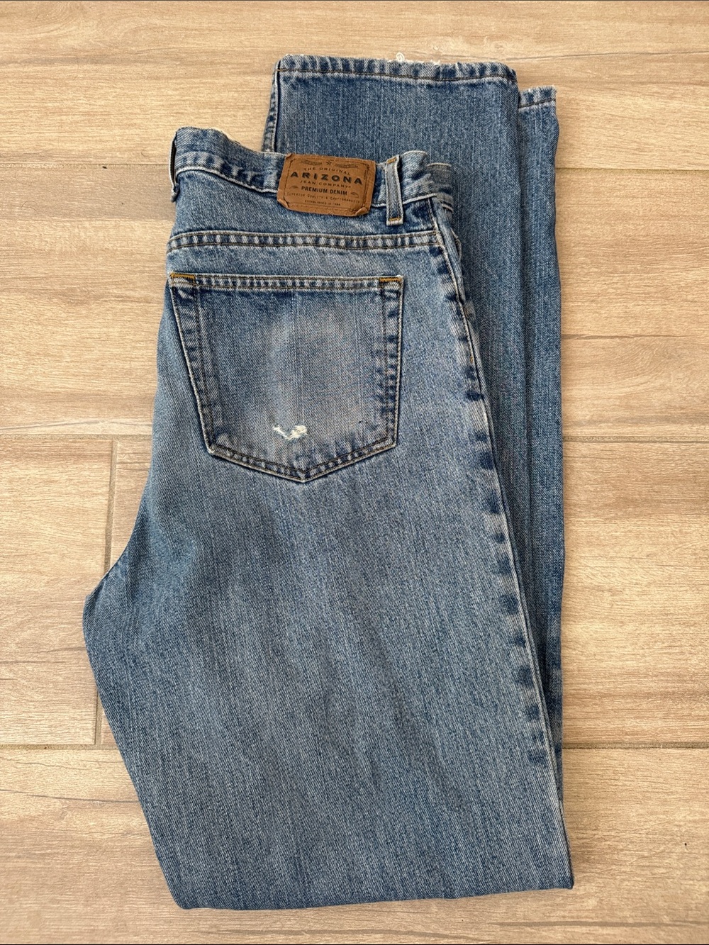 Arizona Original Men’s Premium Denim Tall Jeans with Back Pocket Detail